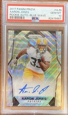2017 Aaron Jones Prizm Rookie Auto Blue Wave /149 #RA-AJN RC PSA 10 Packers