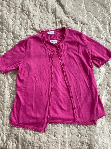 Women Peter Hahn Shirt Pink Cotton 38 / M / 46 #C836