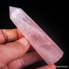 73g 90mm Natural Pink Rose Quartz Point Crystal Tower Healing Stone Reiki Wand