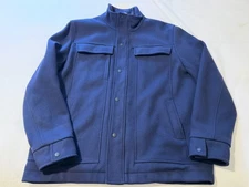 Ibex Men's Wool Coat Size Large Full Zip Jacket Blue