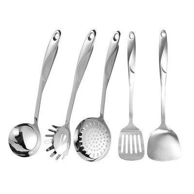 5-Piece Cooking Utensils Set SUS304 Stainless Steel Kitchen Utensils Set Incl...