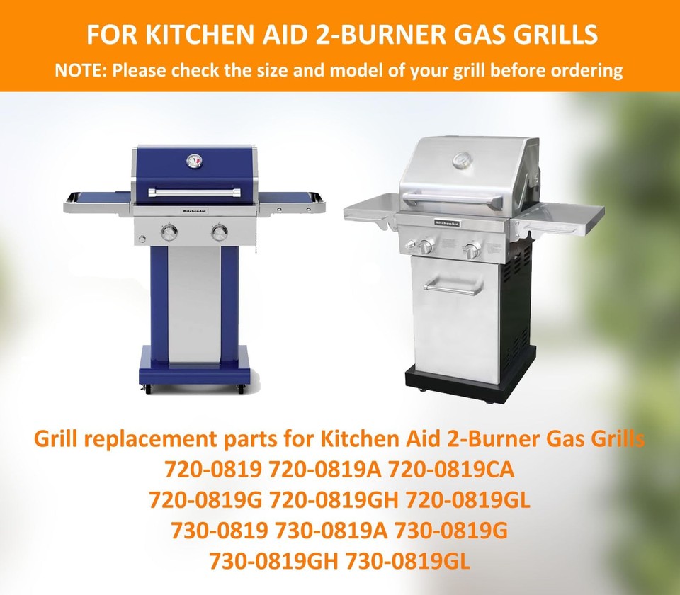 BBQration Ersatz-Grillroste Für Kitchen Aid 2-Brenner Gasgrill – 2-teilig, Edelstahl, Je 47x24 Cm