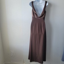 Adrianna Papell evening essentials women's dress gown size 6 low back brown