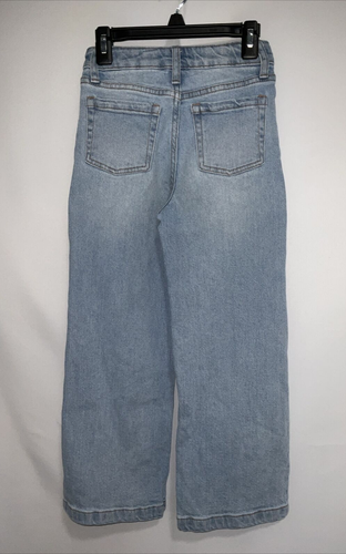 Art Class Girls Wide Leg High Rise Jeans Love Peace Flowers Smiley Size 6 - Picture 5 of 6
