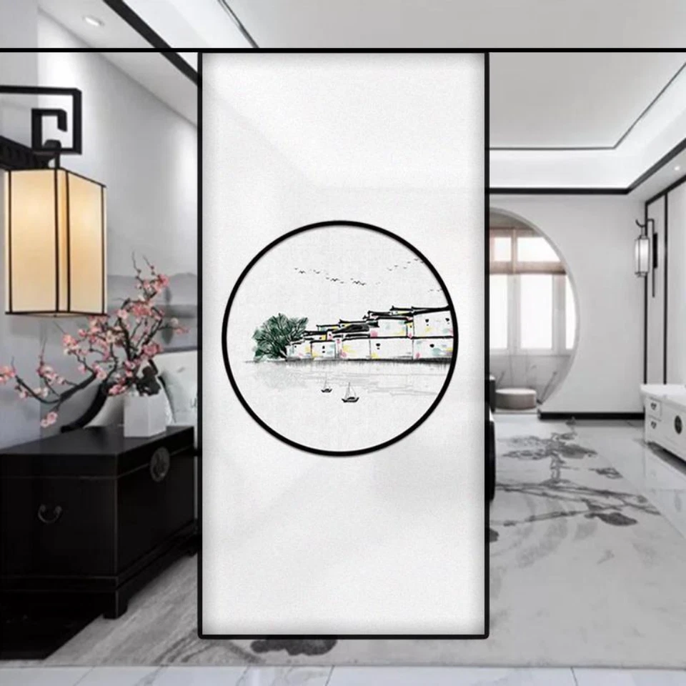 Givré Floral Film Fenêtre Chinois Rétro Verre Sticker Vitrail Porte Décor Maison - Photo 3/4