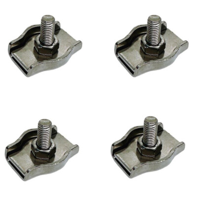 4 Pcs Marine Stainless Steel T304 3/8'' Single Simplex Clip Bolt Wire Rope Clips