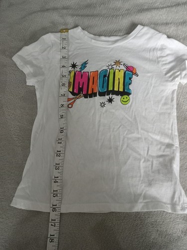 Old Navy Short Sleeve Graphic T Shirt White Girls Sz S 6/7 - Picture 9 of 11