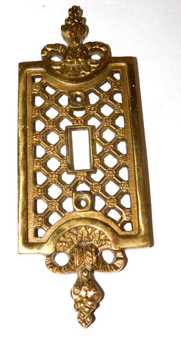 Vintage MCM Hollywood Regency Solid Brass Light Switch Cover Made In Japan - Picture 2 of 5