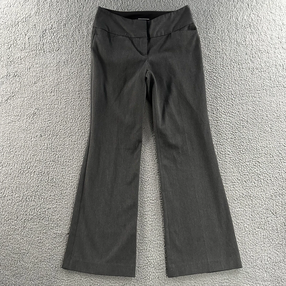 Express Womens Pants Gray Size 0 Short Editor Dress Pant Polyester Blend |  eBay