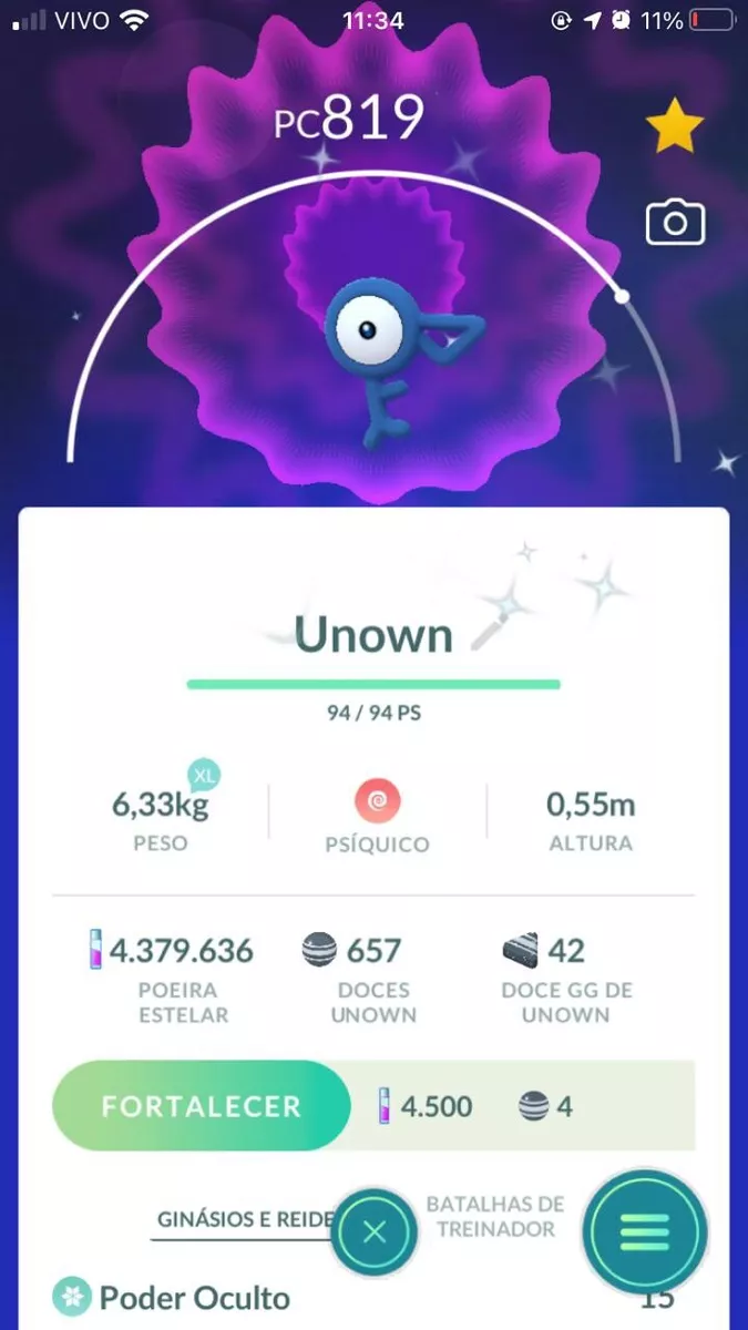 Unown F-Pokémon Go shiny