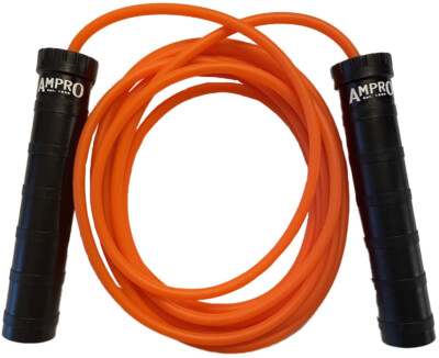 AMPRO Contoured Bearing 10ft Adjustable Jump Rope Skipping Rope  Black/Orange UK