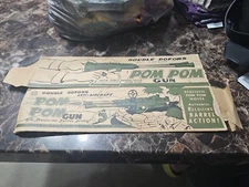 Vintage MARX Silver Plastic Anti-Aircraft Toy Hand Crank Machine Gun box only