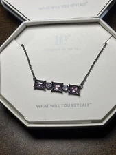 Bomb Party Necklace Amethyst Cz Hematite Plated You Light Me Up