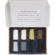 Unison Artists Soft Pastel Box Set - 8 Half Sticks - Drawing Colours