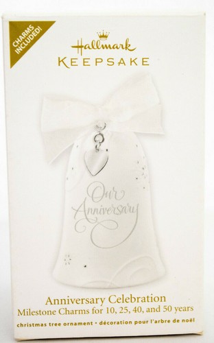 Hallmark Anniversary Celebration Milestone Charms Porcelain NO DATE ON BELL - Picture 2 of 12
