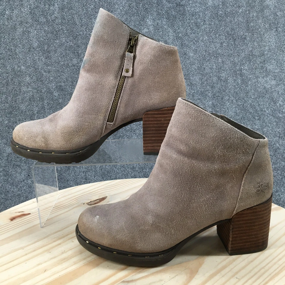 OTBT Botas Mujer 9 M Montana Tacones al Tobillo Botines Cremallera Lateral Beige Gamuza Informal Foto 2 de 4