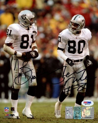 TIM BROWN & JERRY RICE signed/autographed OAKLAND RAIDERS NFL 8x10 photo - PSA - Afbeelding 1 van 1