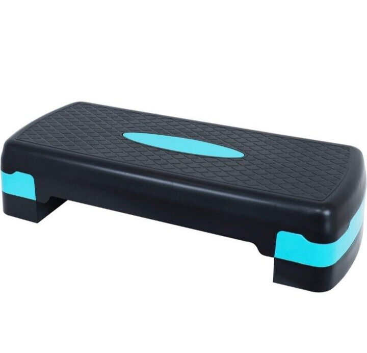Plataforma Stepper Ajustable Aeróbica Entrenamiento Antideslizante Entrenador Paso-Negro/Azul
