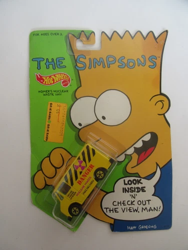 Vintage 1990 Hot Wheels Homer Simpson Nuclear Waste Van, New (MOC)