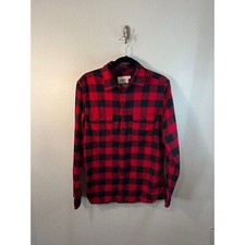 Buffalo print red/black flannel button down men's size M