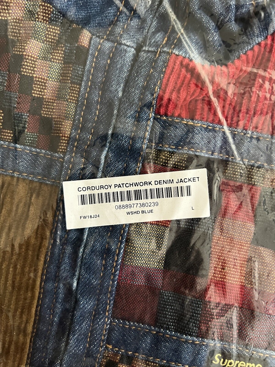 Supreme Corduroy Patchwork Denim Jacket FW18 Sz L Washed Supreme Corduroy Patchwork Denim Jacket FW18 Sz L Washed