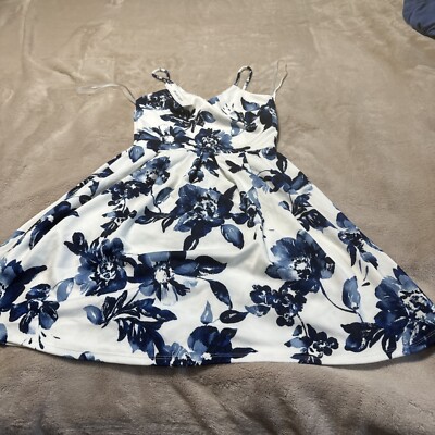 Medium Monteau Floral Blue Dress 25 Long | eBay Medium Monteau Floral Blue Dress 25 Long | eBay