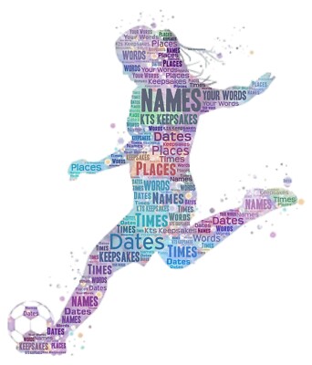 Wortkunst personalisiert Geschenk Andenken Fußballmannschaft Gruppe Frauen Manager