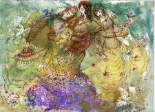  Sandor Alexander Czirfusz,Hungary , Vintage Original Watercolor / Ink  Artwork