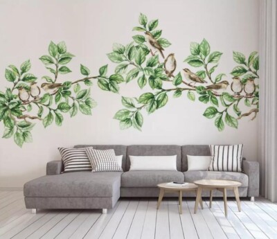 3D Green Branches G7826 Wallpaper Wall Murals Removable Self-adhesive Honey