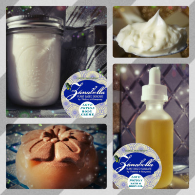 LOVE POTION GIFT SET- Organic Skin Care Body Creme, Artisan Soap & Bath Oil Set
