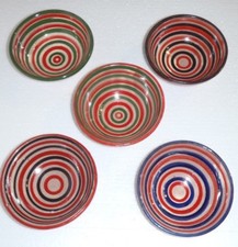 TRADITIONAL HAND PAINTED CERAMIC  SMALL BOWL  ASSORTED COLOURS * FES POTTERY