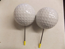 2 Impact Resistant Dimple 5" Ball WHITE Tee Markers for Golf Course Tee Box