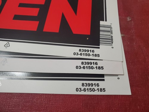 Lot Of 3 Hillman Sign Center Signs Double Sided WERE OPEN 8 x 12 Inch 839916 - Picture 5 of 5