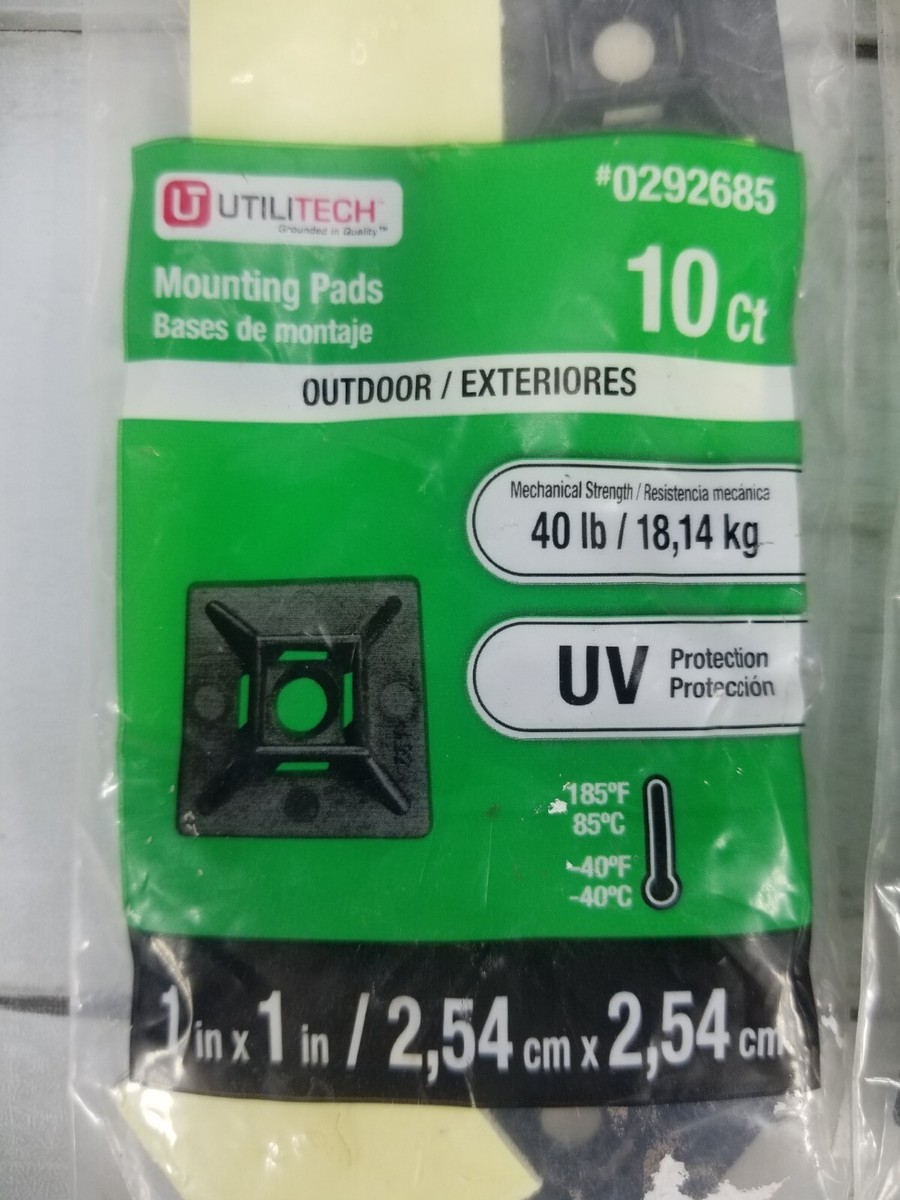 TWO (10-Pk) Utilitech Zip Tie Mounts 20 Cable Ties Nylon 1