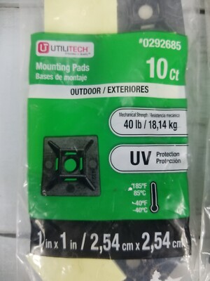 ♡ 2 TWO (10-Pk) Utilitech Zip Tie Mounts 20 Cable Ties Nylon 1