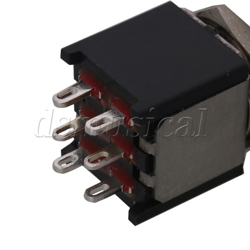 Confezione da 2 interruttori a pedale scatola effetti chitarra DPDT stomp con blocco 6 perni di saldatura - Foto 4 di 8