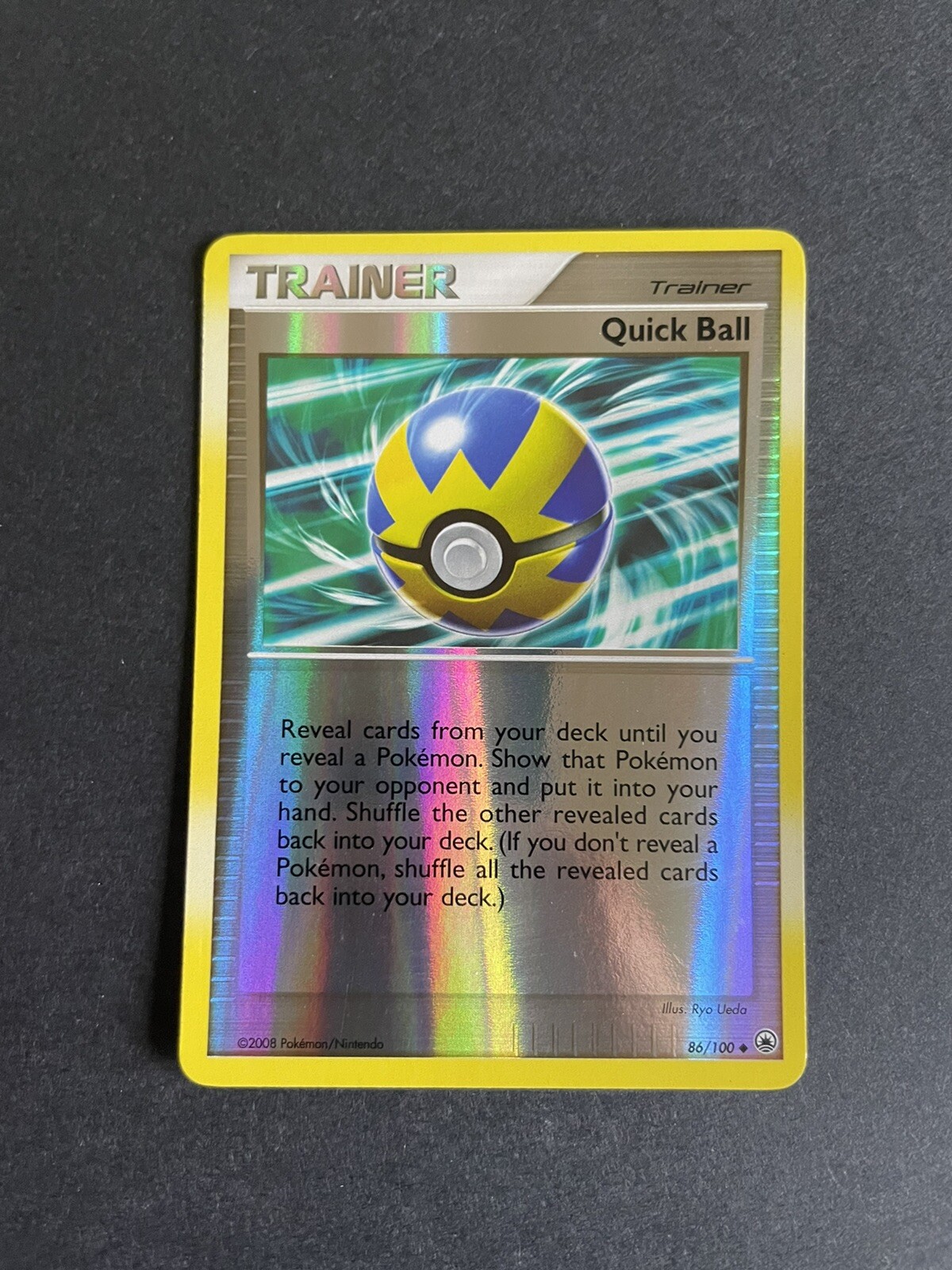 Vintage 2008 Pokemon D & P Majestic Dawn Quick Ball Reverse Foil Holo 86/100