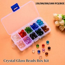 150-1000pcs Glass Beads Box Kit Loose Faceted beads for DIY Jewelry Making