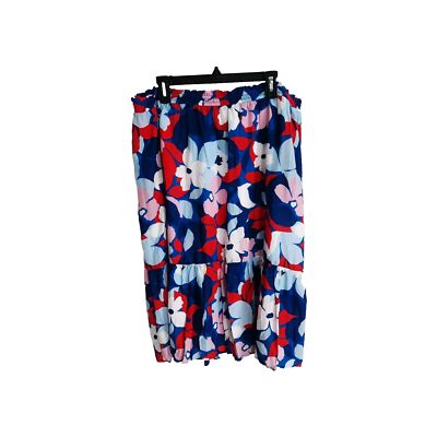Draper James RSVP Tiered Maxi Pull On Skirt Floral Size: XXL MSRP $58