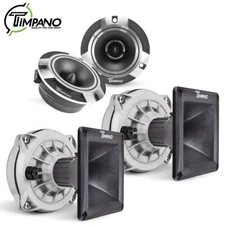 2x Timpano Horn Drivers + Bullet Super Tweeters TPT-D250X+HL11-25+TPT-ST2 CHROME