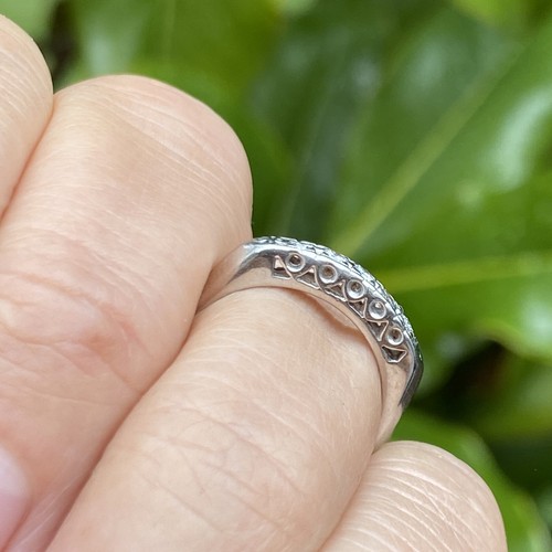 Vintage Diamond Platinum Antique Band Ring Estate Fine Jewelry Pre-Owned Size 5 - Picture 13 of 23