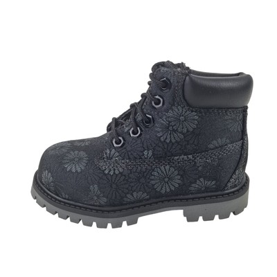 Timberland Toddler's 6 IN Classic Boots TB0A1781 Floral Casual Black Sz 10.5