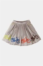 EUC Mini Boden Girls Embroidered Bicycle Flare Skirt, Size 2 to 3 Years