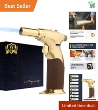 Innovative Butane Torch with Dual Flames - Ideal for Cooking, Welding, Searing