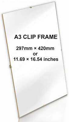 A3 CLIP FOTOPOSTERRAHMEN MIT ACRYL PLEXI-GLAS VORNE (KUNSTSTOFF) - UK ANGEBOT