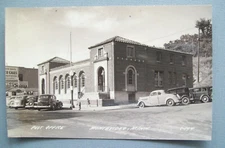 Post Office Montivideo Minnesota MN postcard RPPC cars C-194