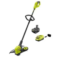 RYOBI ONE+ 18V 13" Cordless Battery String Trimmer/Edger w/4 Ah Battery&Charger