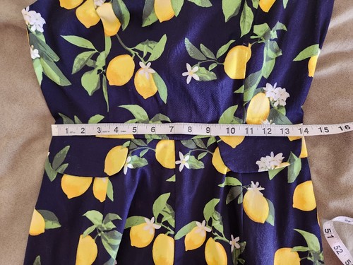 Abito da donna Chetta B stampa al limone mini fit & svasato senza maniche cerniera posteriore taglia 6 - Foto 9 di 17
