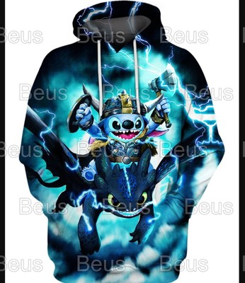 Funny Toothless Stitch Hoodie Print 3D 