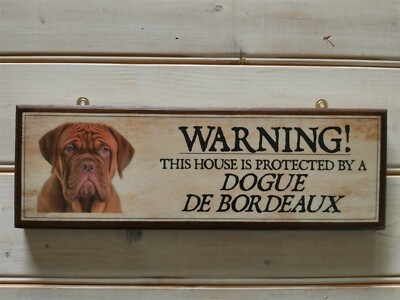 Bordeauxdogge Schild Hund Warnschild wetterfeste Plakette Vorsicht vor dem Hund